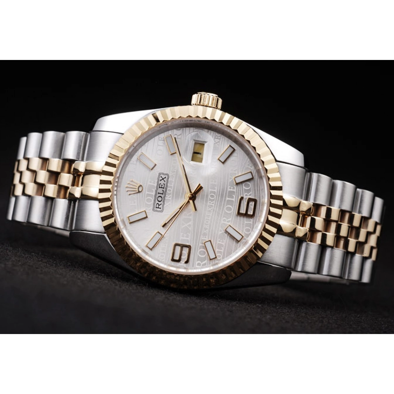 Best AAA Replica Sites DateJust Rolex Steel Stainless Dial 98084 Plated Tone 18k Silver Gold Two 0717
